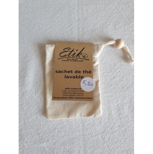 Sachet de thé lavable coton bio - Grand